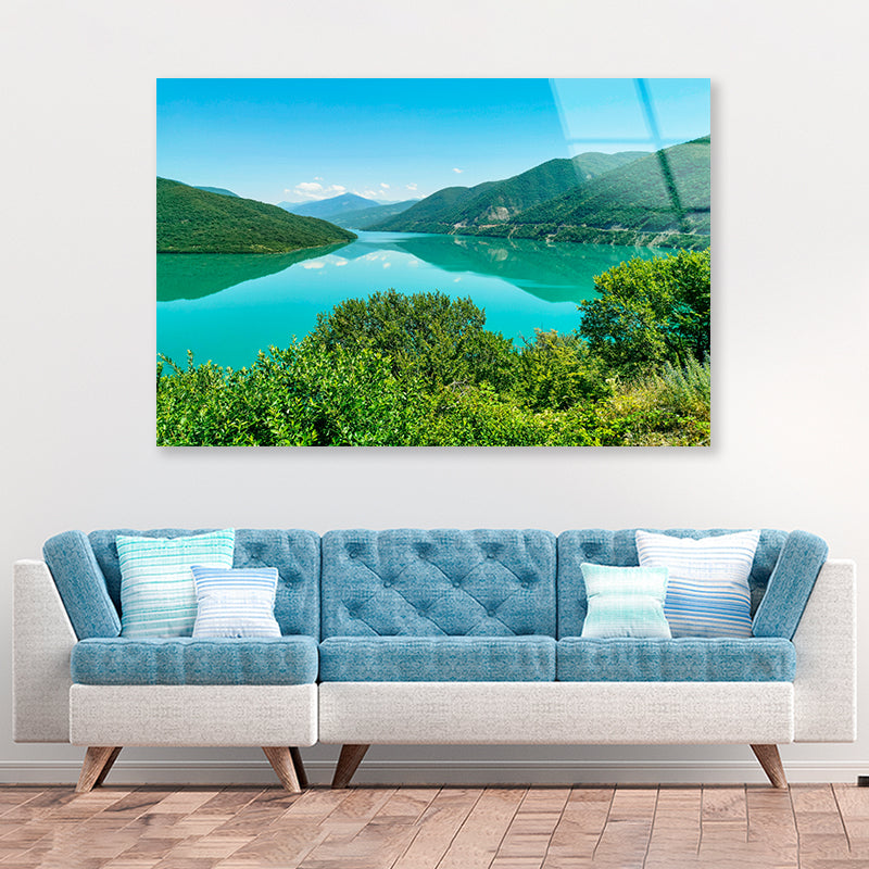 The Lake View with Mountains Acrylic Glass Print Tempered Glass Wall Art 100% Made in Australia Ready to Hang