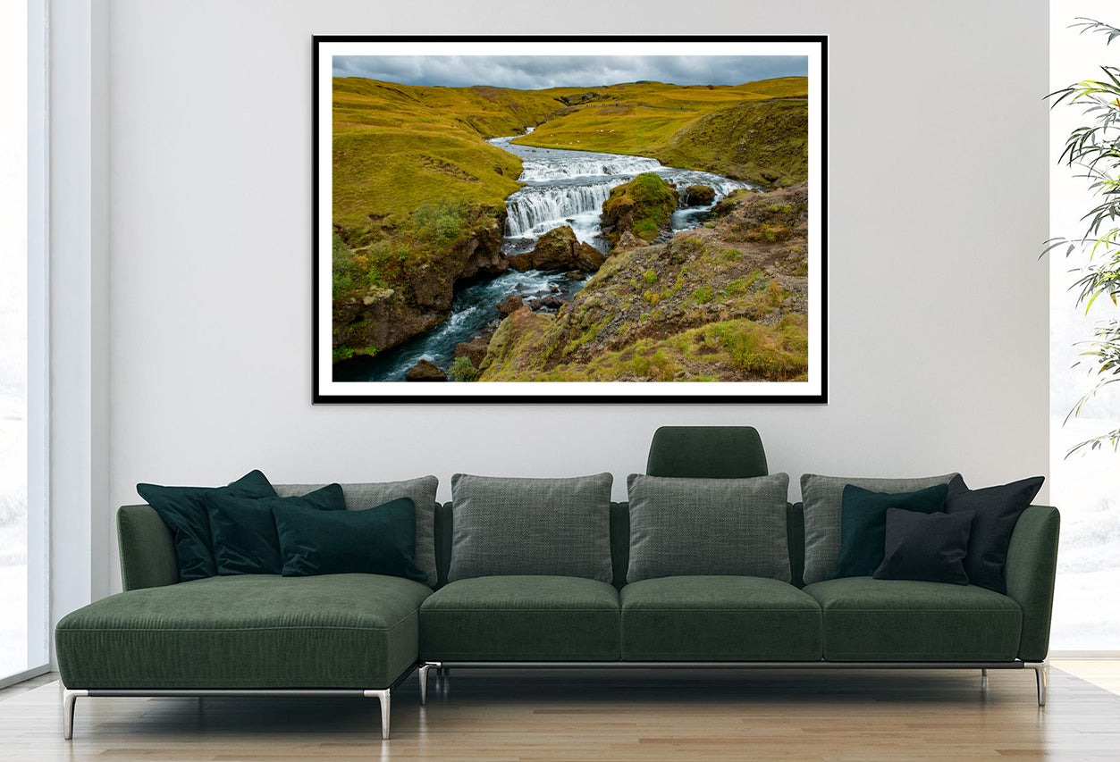 Waterfall with Rocks Home Decor Premium Quality Poster Print Choose Your Sizes