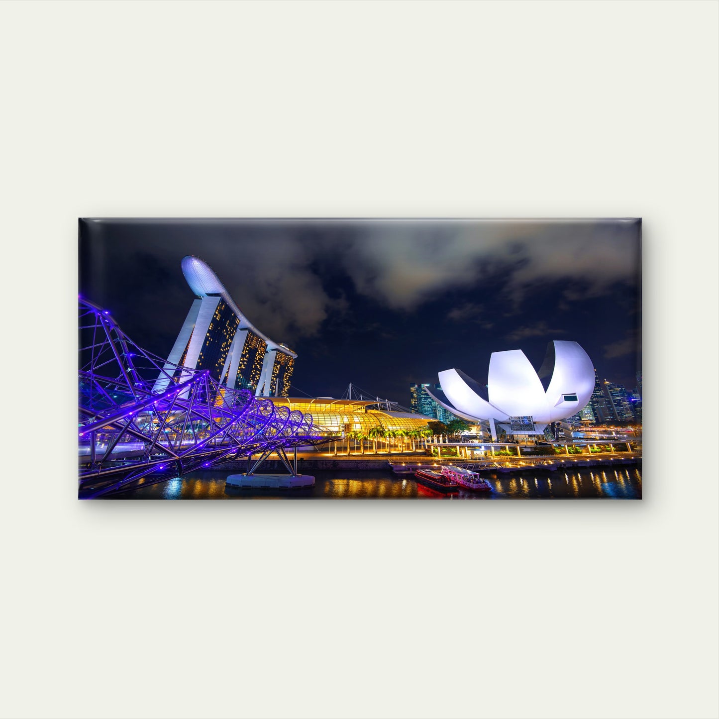 Cityscape Singapore Marina Bay Wall Art Canvas Office Home Room Framed 120x60cm