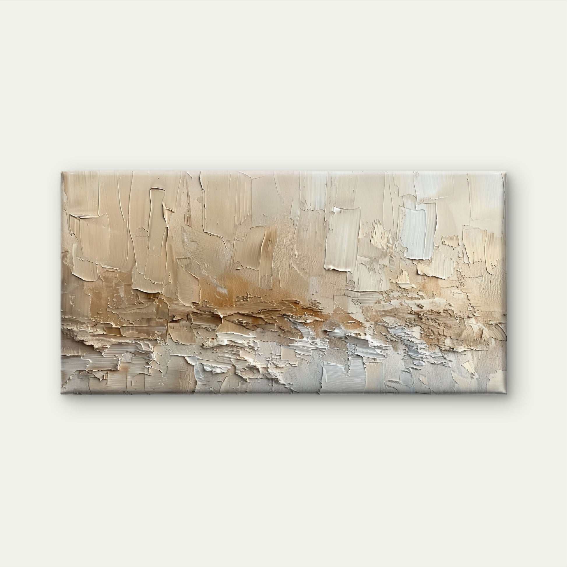 Cream Beige Textured Neutral Minimalist Wall Art Canvas Office Home Framed 120x60cm