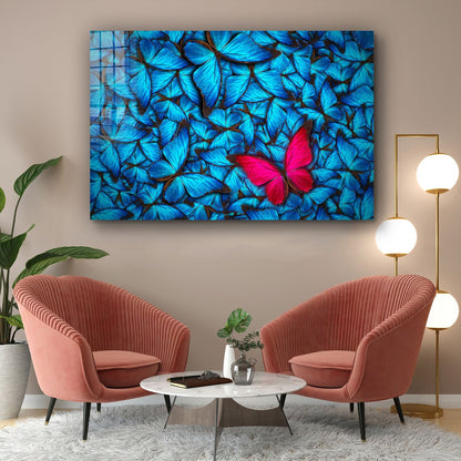 Blue Abstract Butterfly UV Direct Aluminum Print Australian Made Quality