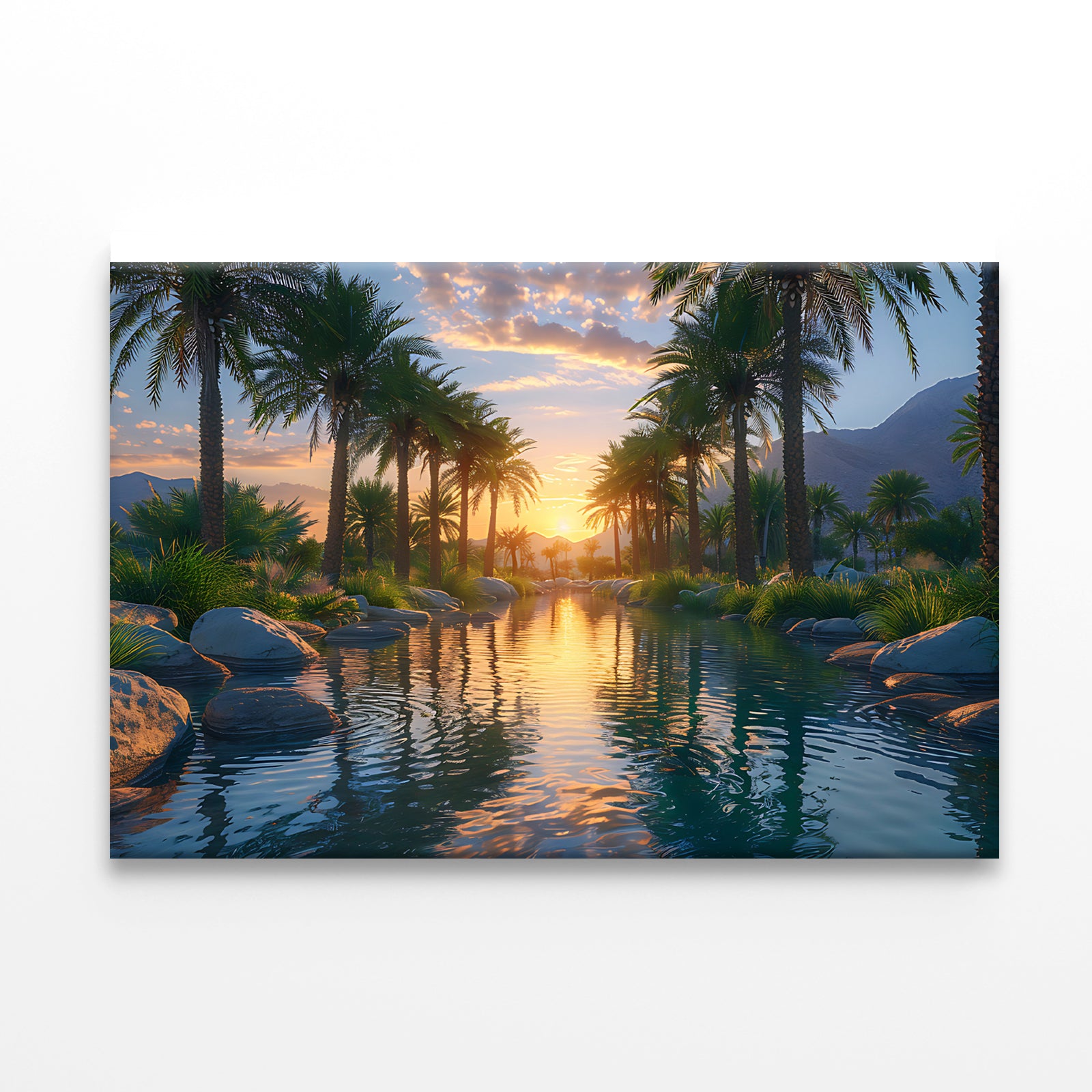 Trees in the River with Mountains Print 100% Australian Made - Bella Home Decor