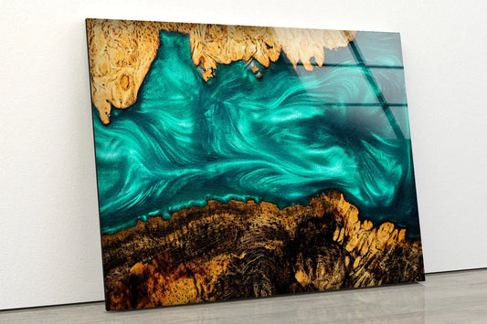 Blue Gold Resing & Wood UV Direct Aluminum Print Australian Made Quality
