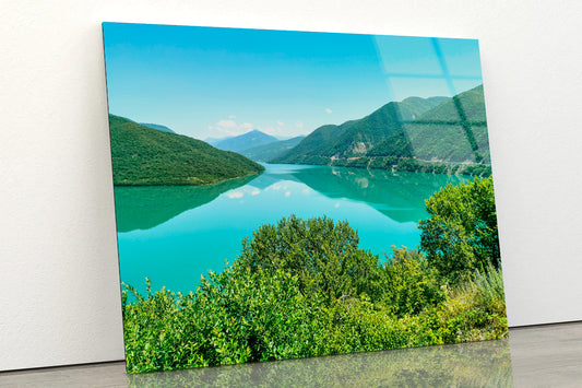 The Lake View with Mountains Acrylic Glass Print Tempered Glass Wall Art 100% Made in Australia Ready to Hang