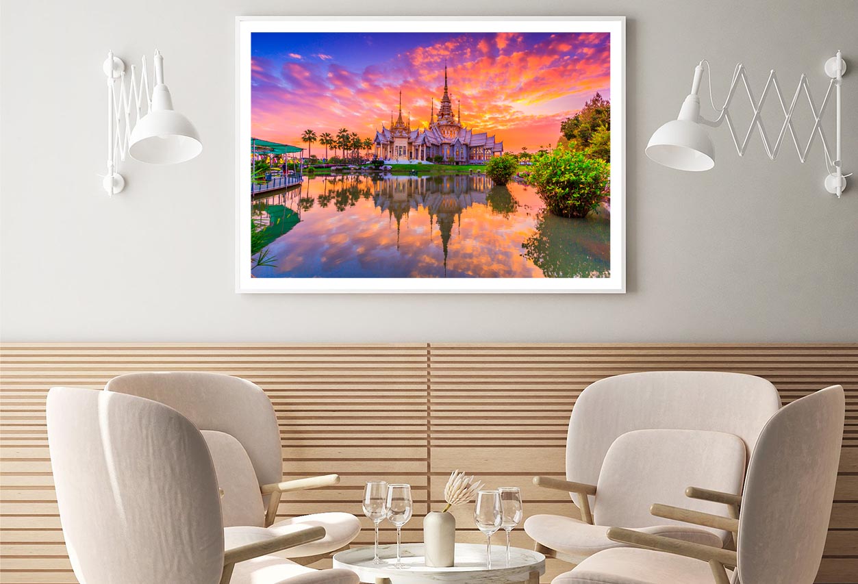 Sunset In Temple at Wat None Kum in Thailand Home Decor Premium Quality Poster Print Choose Your Sizes - Bella Home Decor