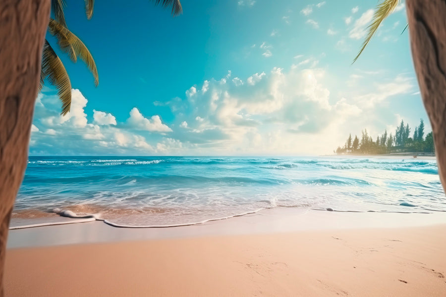 Beautiful Realistic Summer Beach Scenery Home Decor Premium Quality Poster Print Choose Your Sizes