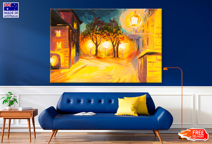 Evening Street In Paris Oil Painting Wall Art Limited Edition High Quality Print