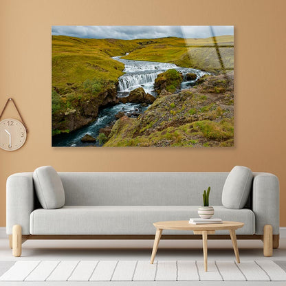 Waterfall with Rocks Acrylic Glass Print Tempered Glass Wall Art 100% Made in Australia Ready to Hang