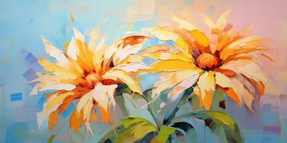 Yellow Daisies Oil Painting Wall Art Canvas Office Home Room Framed 120x60cm - Bella Home Decor