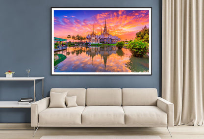 Sunset In Temple at Wat None Kum in Thailand Home Decor Premium Quality Poster Print Choose Your Sizes - Bella Home Decor
