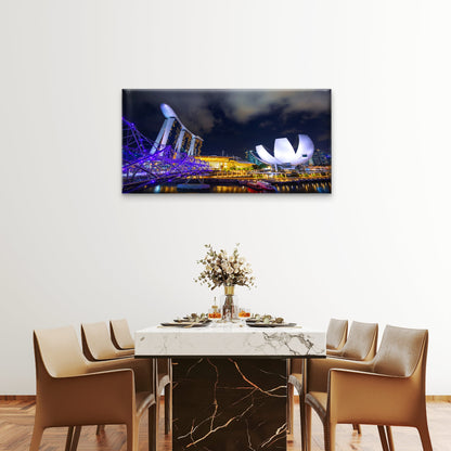 Cityscape Singapore Marina Bay Wall Art Canvas Office Home Room Framed 120x60cm