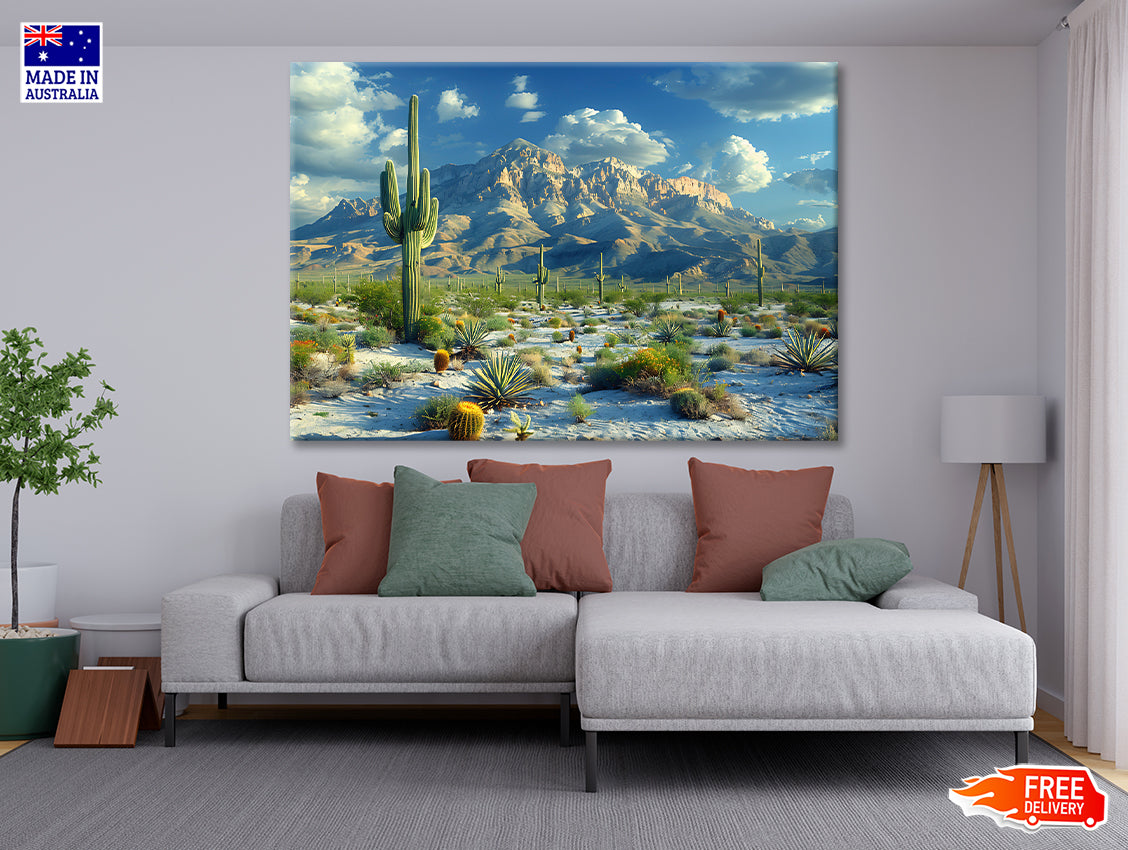Cactus in the Desert Print 100% Australian Made - Bella Home Decor