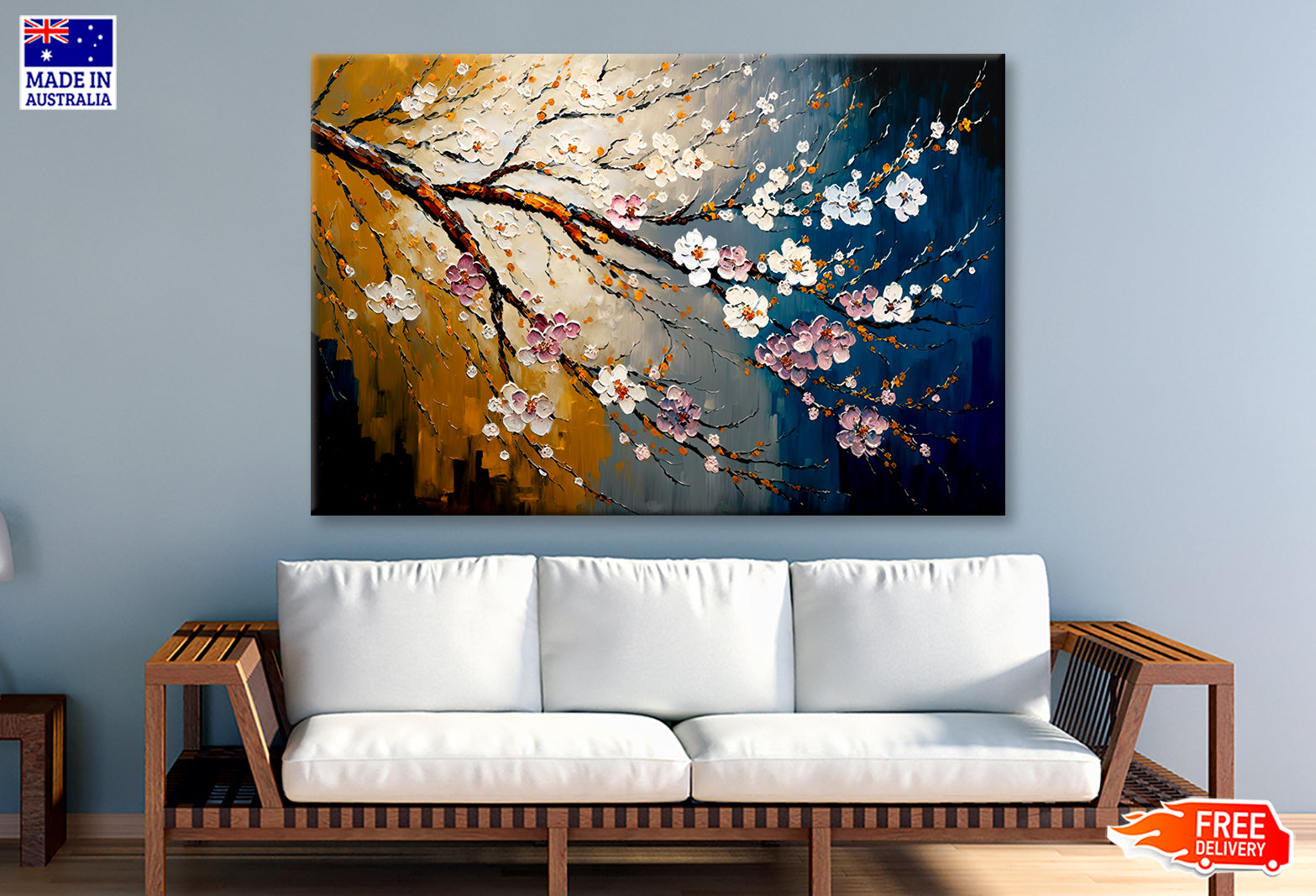 Cherry Blossom Oil Painting Wall Art Limited Edition High Quality Print