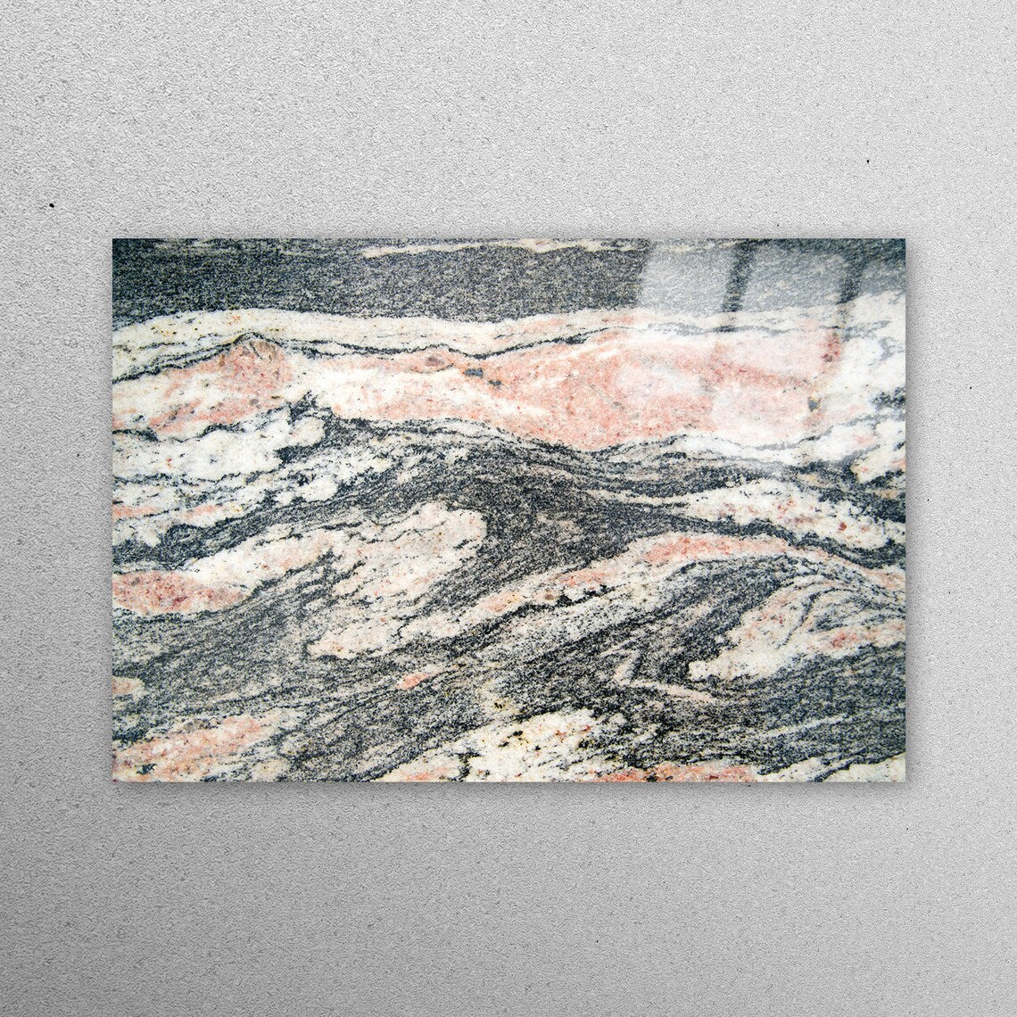 Gray & Pink Marble Acrylic Glass Print Tempered Glass Wall Art 100% Made in Australia Ready to Hang