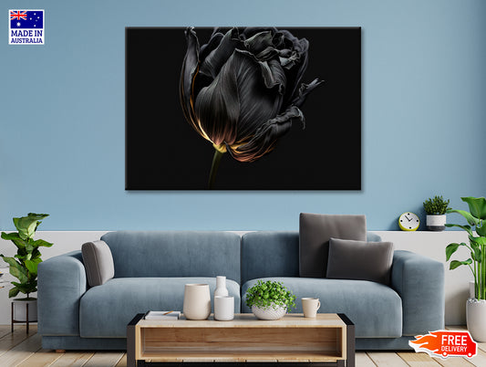 Striking Black Flower with a Vibrant Yellow Print 100% Australian Made - Bella Home Decor