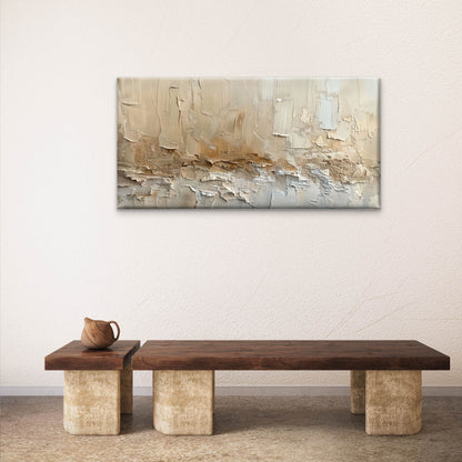 Cream Beige Textured Neutral Minimalist Wall Art Canvas Office Home Framed 120x60cm