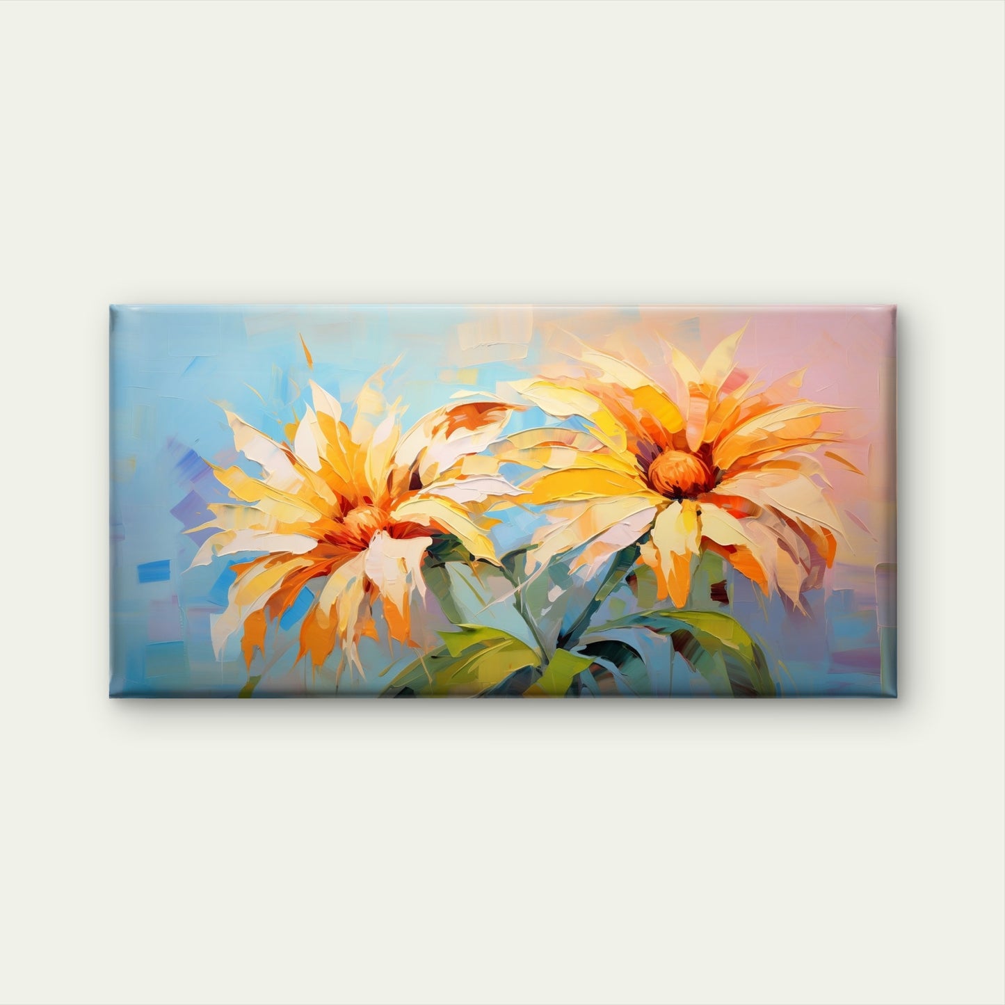 Yellow Daisies Oil Painting Wall Art Canvas Office Home Room Framed 120x60cm - Bella Home Decor
