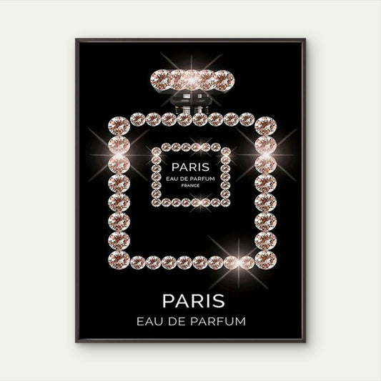 Black Silver Shining Perfume Luxury Design Fashion Home Decor Premium Quality Poster Print Choose Your Sizes - Bella Home Decor
