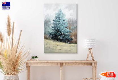 Trees, Blue Texture, Scenery Paint Wall Art Limited Edition High Quality Print