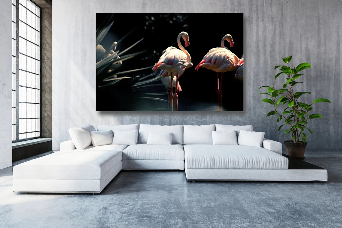 Pink Flamingo Wall Art UV Direct Aluminum Print Australian Made Quality