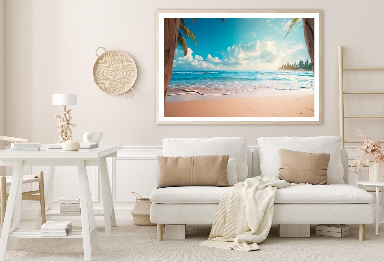 Beautiful Realistic Summer Beach Scenery Home Decor Premium Quality Poster Print Choose Your Sizes