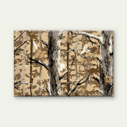 Realistic Brown Forest Tree Camo Pattern Wall Art Decor 100% Australian Made