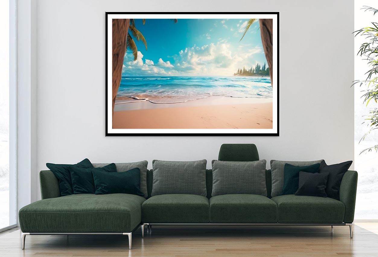 Beautiful Realistic Summer Beach Scenery Home Decor Premium Quality Poster Print Choose Your Sizes