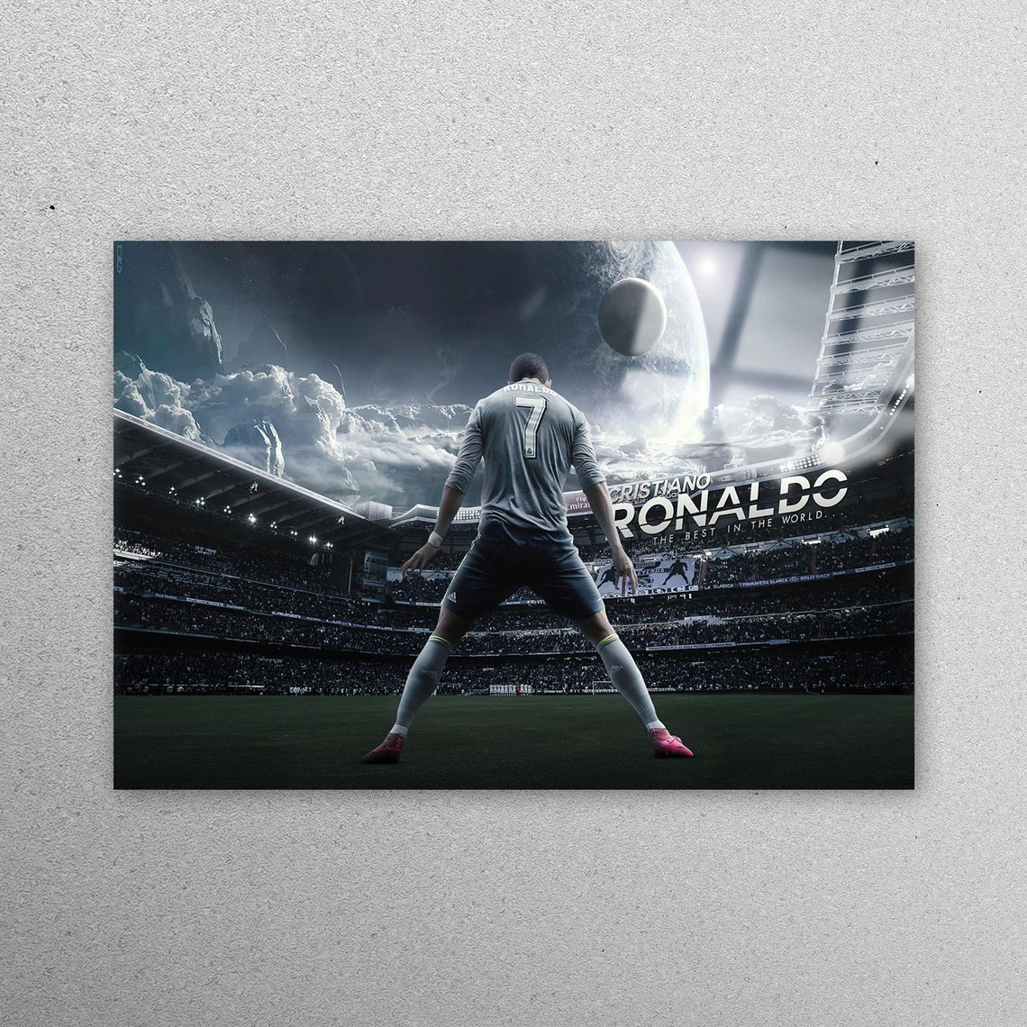 Cristiano Ronaldo Football Acrylic Glass Print Tempered Glass Wall Art 100% Made in Australia Ready to Hang