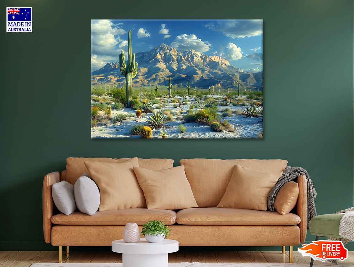 Cactus in the Desert Print 100% Australian Made - Bella Home Decor