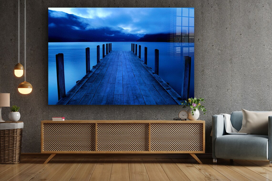 Pier Blue Lake Sky UV Direct Aluminum Print Australian Made Quality