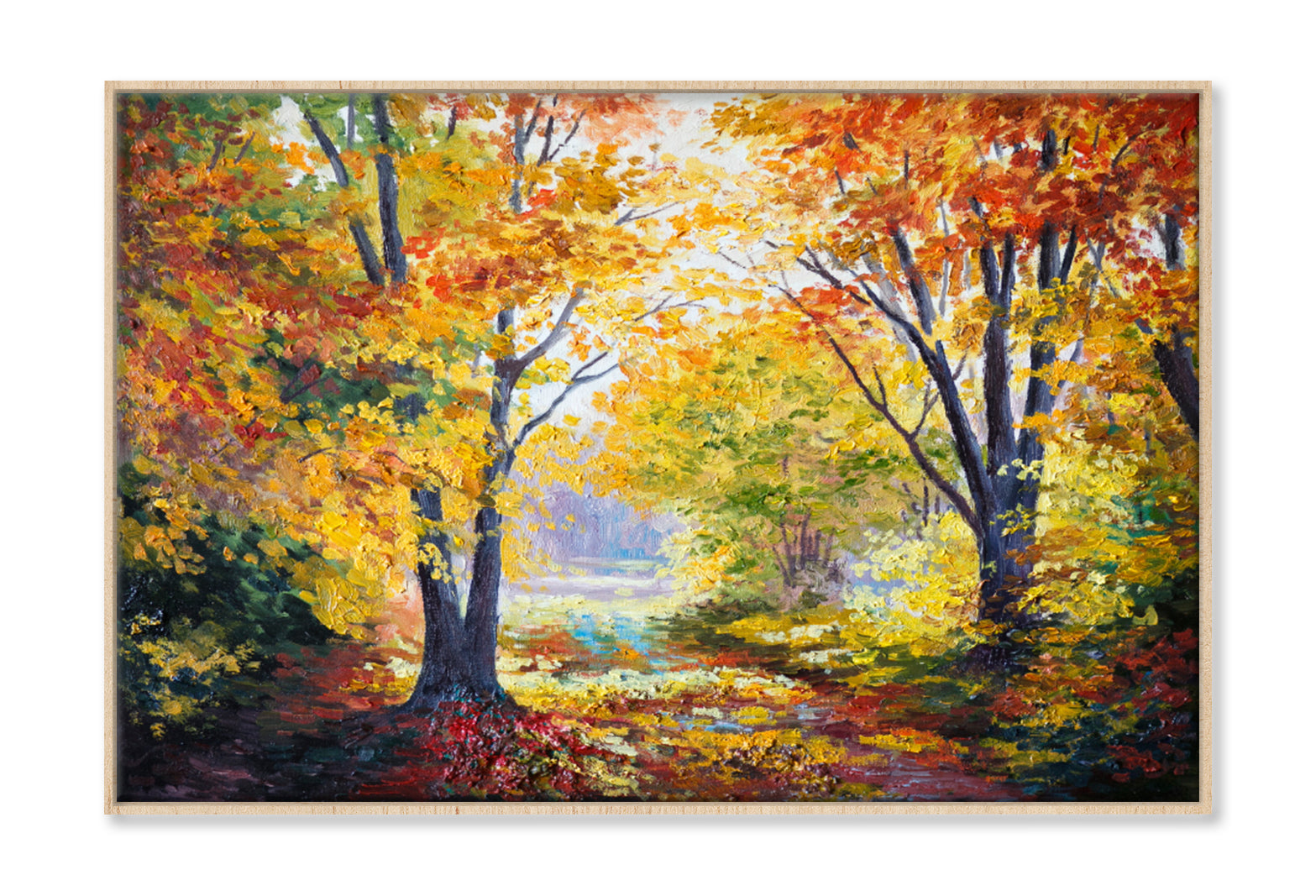 Autumn Forest, Abstract, Season Oil Painting Wall Art Limited Edition High Quality Print Canvas Box Framed Natural