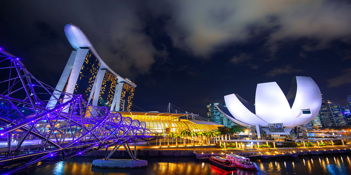Cityscape Singapore Marina Bay Wall Art Canvas Office Home Room Framed 120x60cm