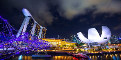 Cityscape Singapore Marina Bay Wall Art Canvas Office Home Room Framed 120x60cm