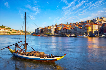 Golden Sunset Over The Beautiful Douro River In Portugal Wall Art Decor 100% Australian Made