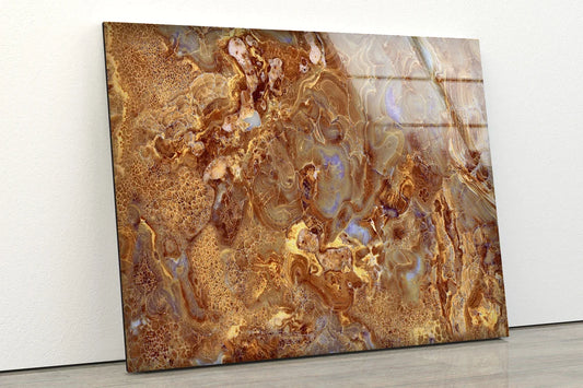 Gold & Grey Abstract UV Direct Aluminum Print Australian Made Quality