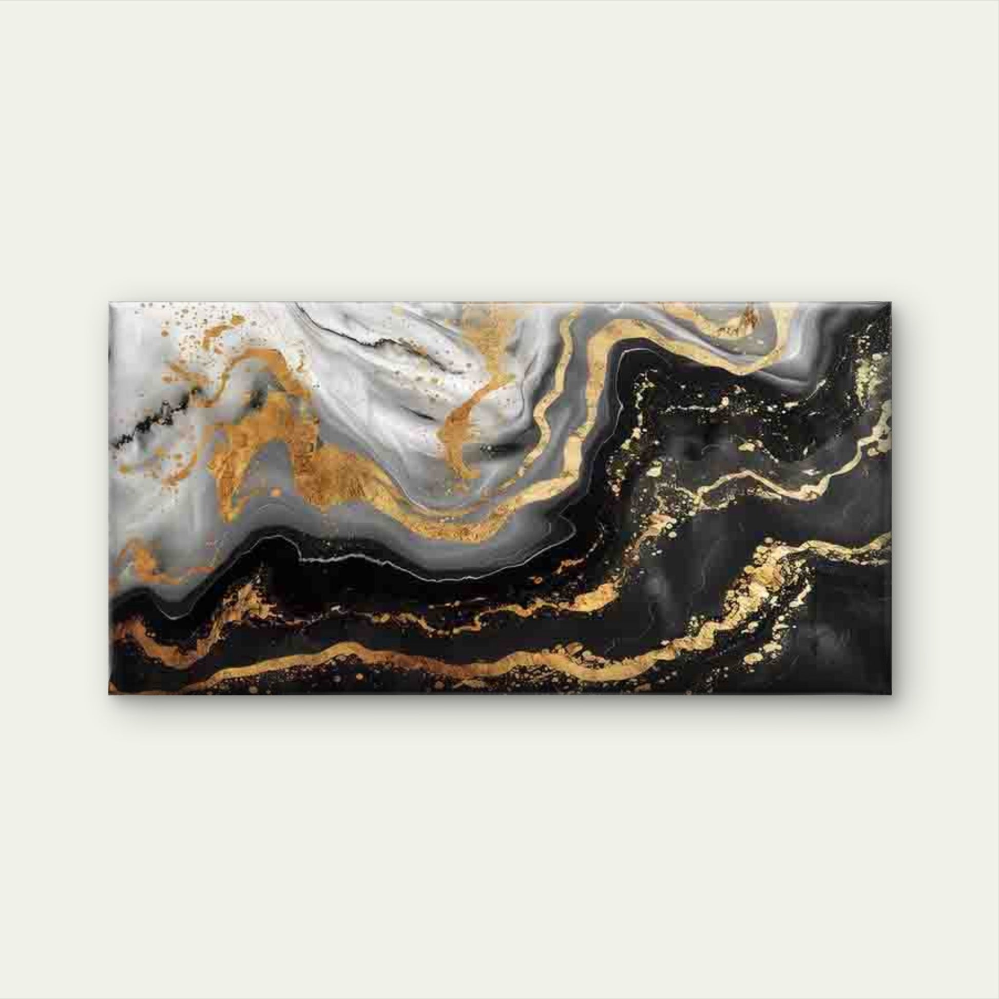 Abstract Design with Black Whit Wall Art Canvas Office Home Room Framed 120x60cm - Bella Home Decor