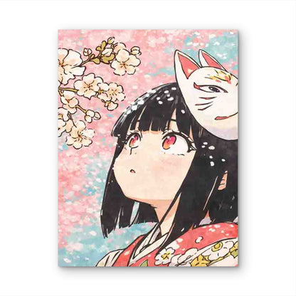 Featuring a Cherry Blossom Girl 40x60cm Metal Print Ready to Hang - Bella Home Decor