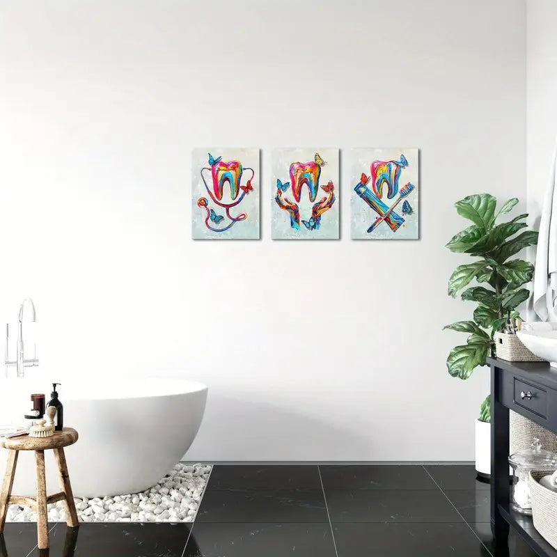 3pcs Dental Assistant  Metal Print Ready to Hang Art - Bella Home Decor