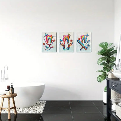 3pcs Dental Assistant  Metal Print Ready to Hang Art - Bella Home Decor