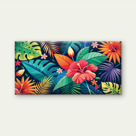 Lush Monstera And Palm Leaves Wall Art Canvas Office Home Room Framed 120x60cm