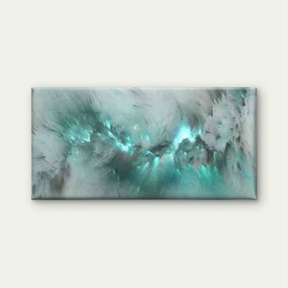 Abstract Aqua & White Wall Art Canvas Office Home Room Framed 120x60cm - Bella Home Decor