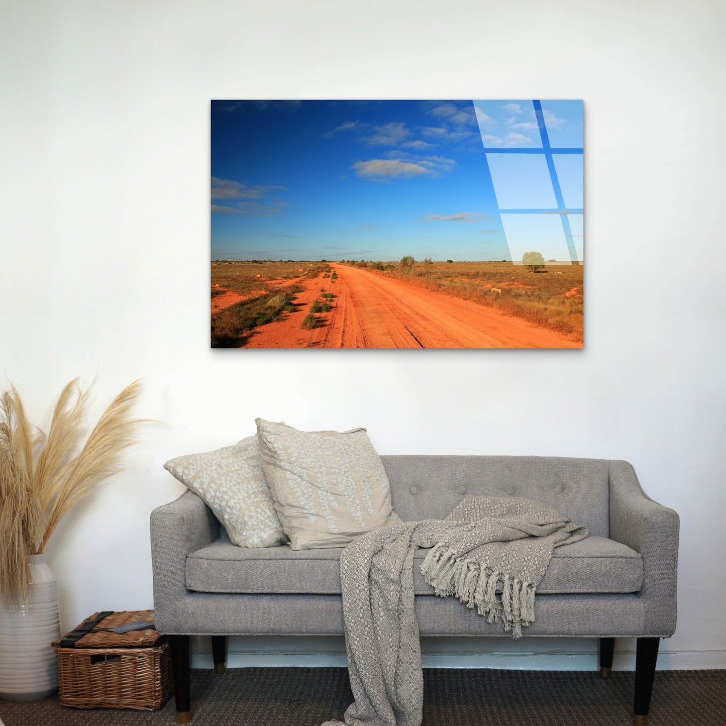 Australian Outback Red Dirt Dirt Road   Acrylic Glass Printing Wall Art Australian Made Quality
