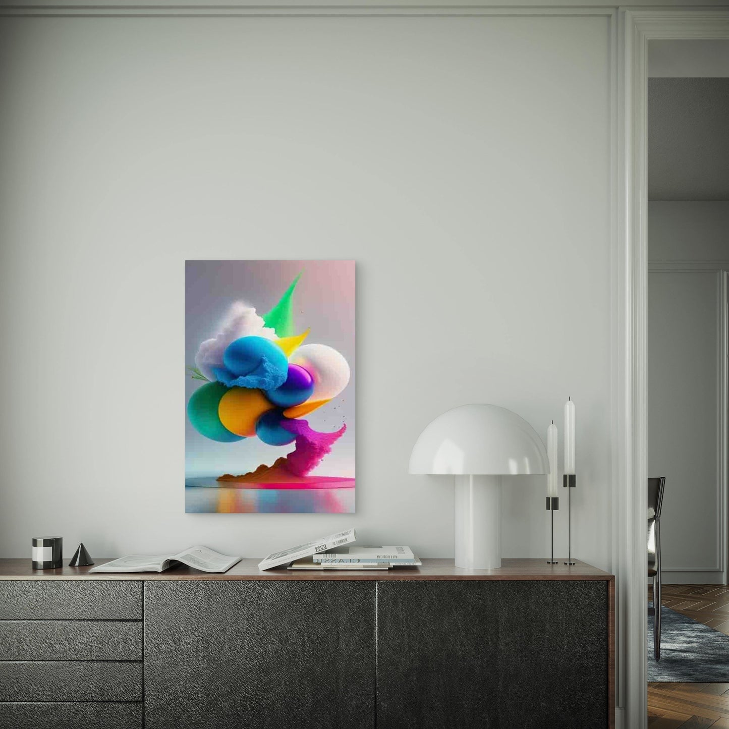 Dynamic Color Sphere Display Metal Print Ready to Hang