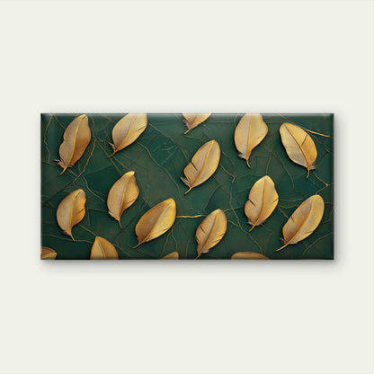 Golden Feathers Arranged Wall Art Canvas Office Home Room Framed 120x60cm - Bella Home Decor