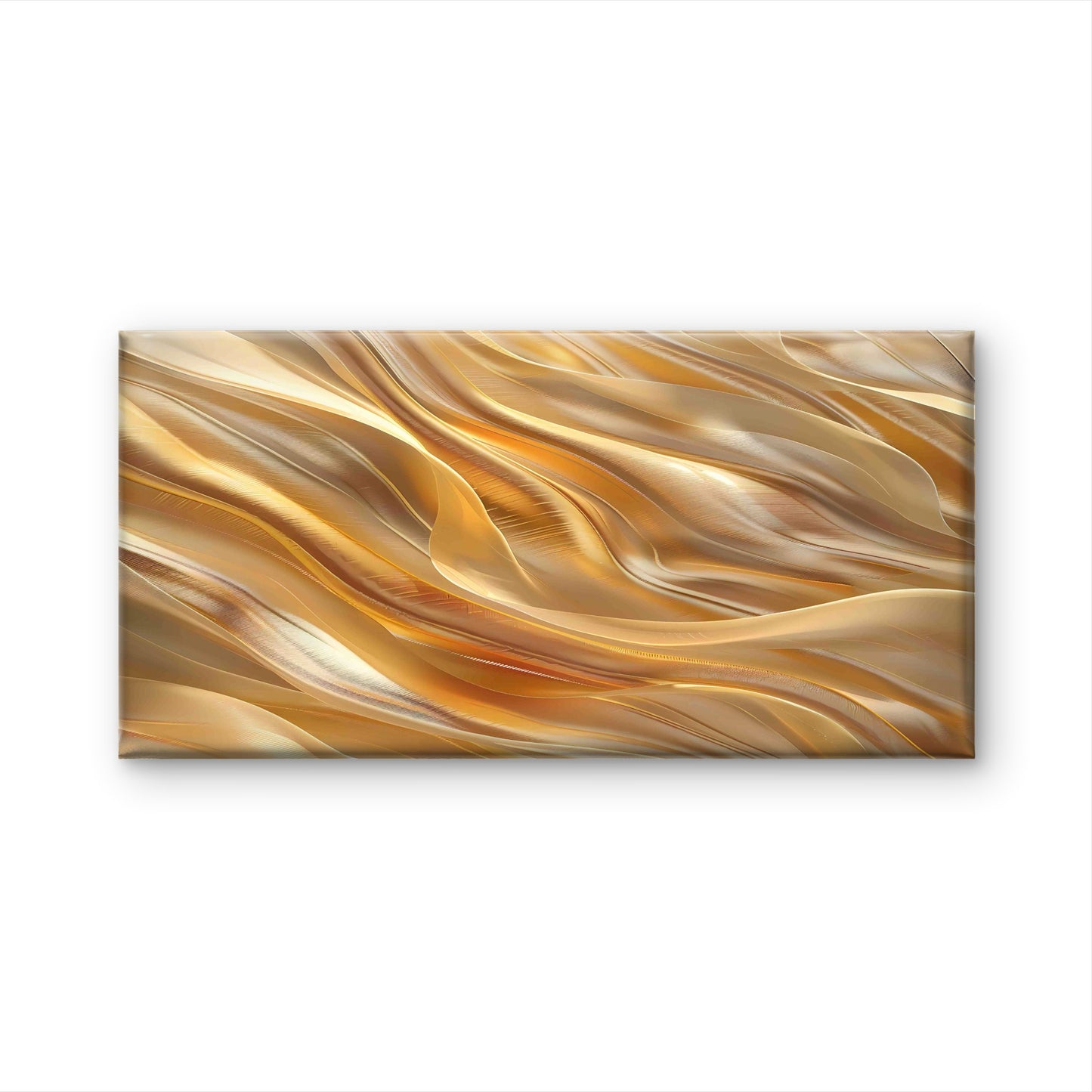 Sculpted Liquid Gold Wave Wall Art Canvas Office Home Room Framed 120x60cm