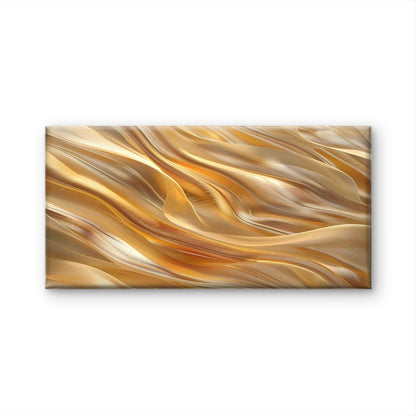 Sculpted Liquid Gold Wave Wall Art Canvas Office Home Room Framed 120x60cm