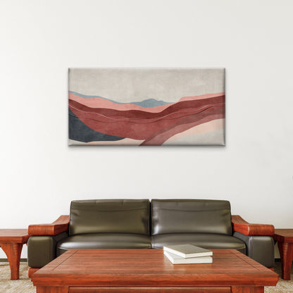 Modern Boho Terracotta Mountain Wall Art Canvas Office Home Framed 120x60cm