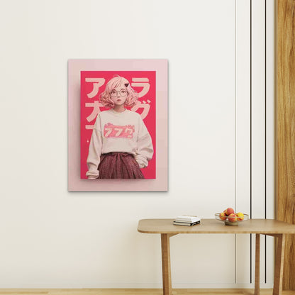 HI Typography Pink Red Preppy 60x90cm Metal Print Ready to Hang - Bella Home Decor