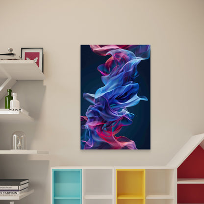 Abstract Flowing Colors Shapes 40x60cm Metal Print Ready to Hang - Bella Home Decor