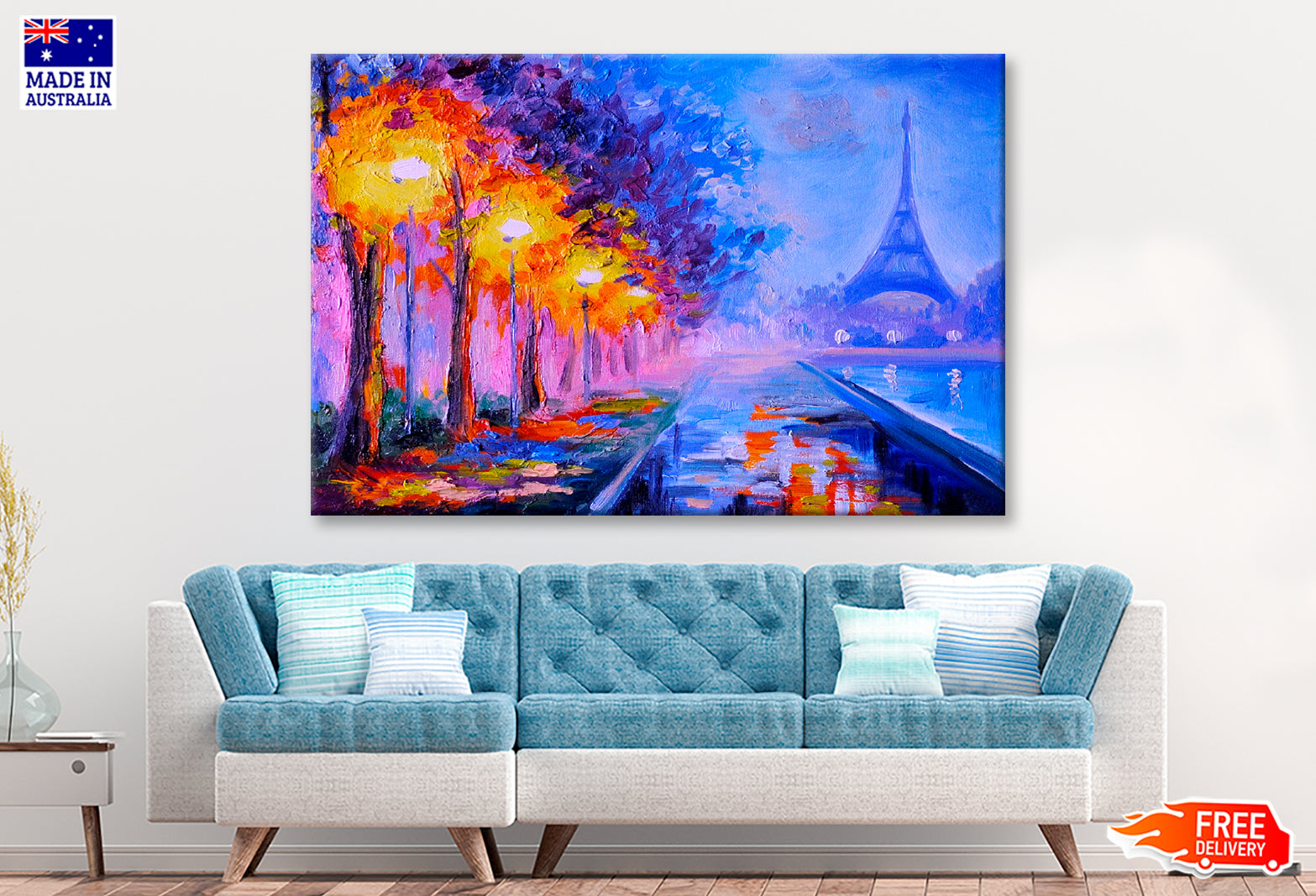 Eiffel Tower Night Street Paint Limited Edition High Quality Print